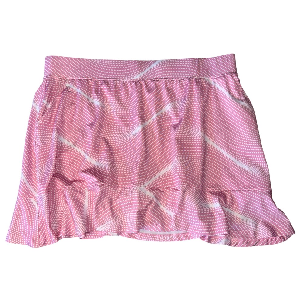 Court Haley Performance Skort XL Blush Pink‎ White Polka Dot Ruffle Tennis Golf